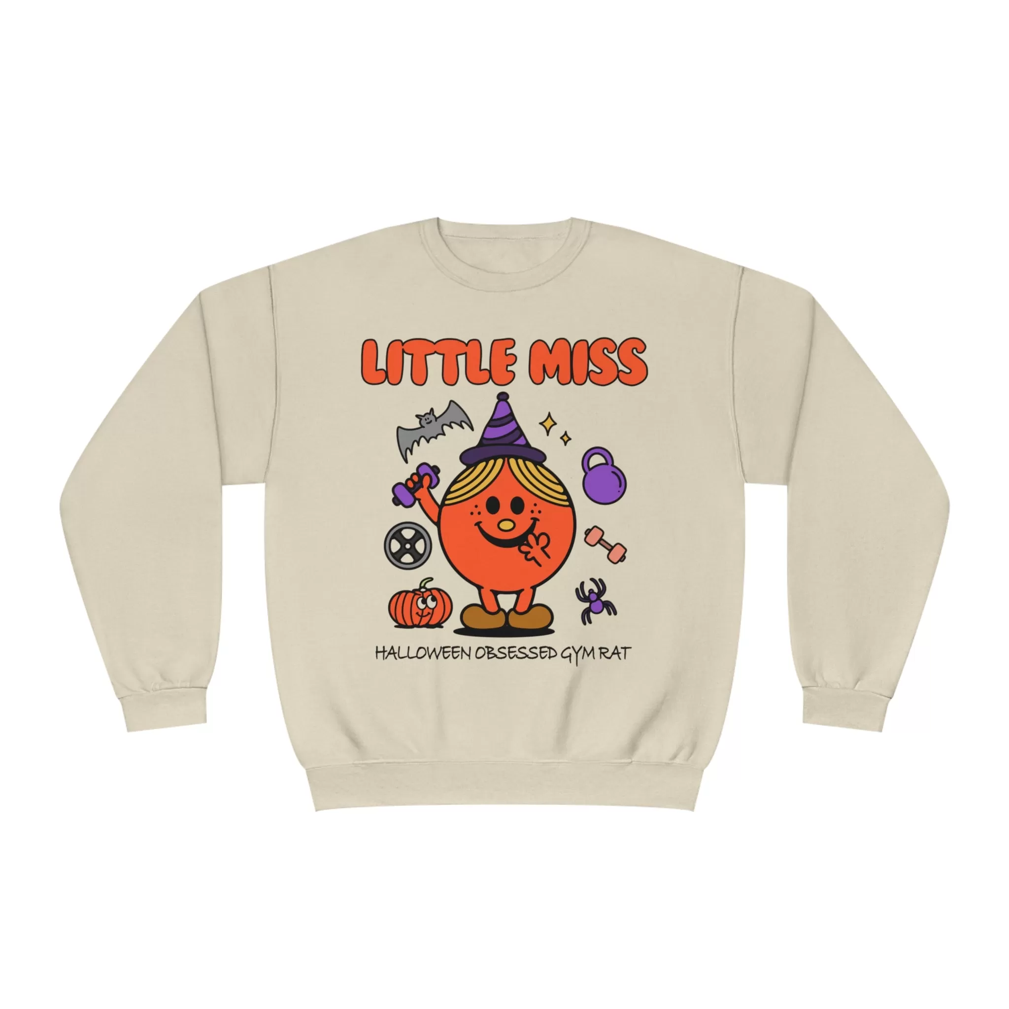 LITTLE MISS HALLOWEEN OBSESSED GYM RAT- CREWNECK