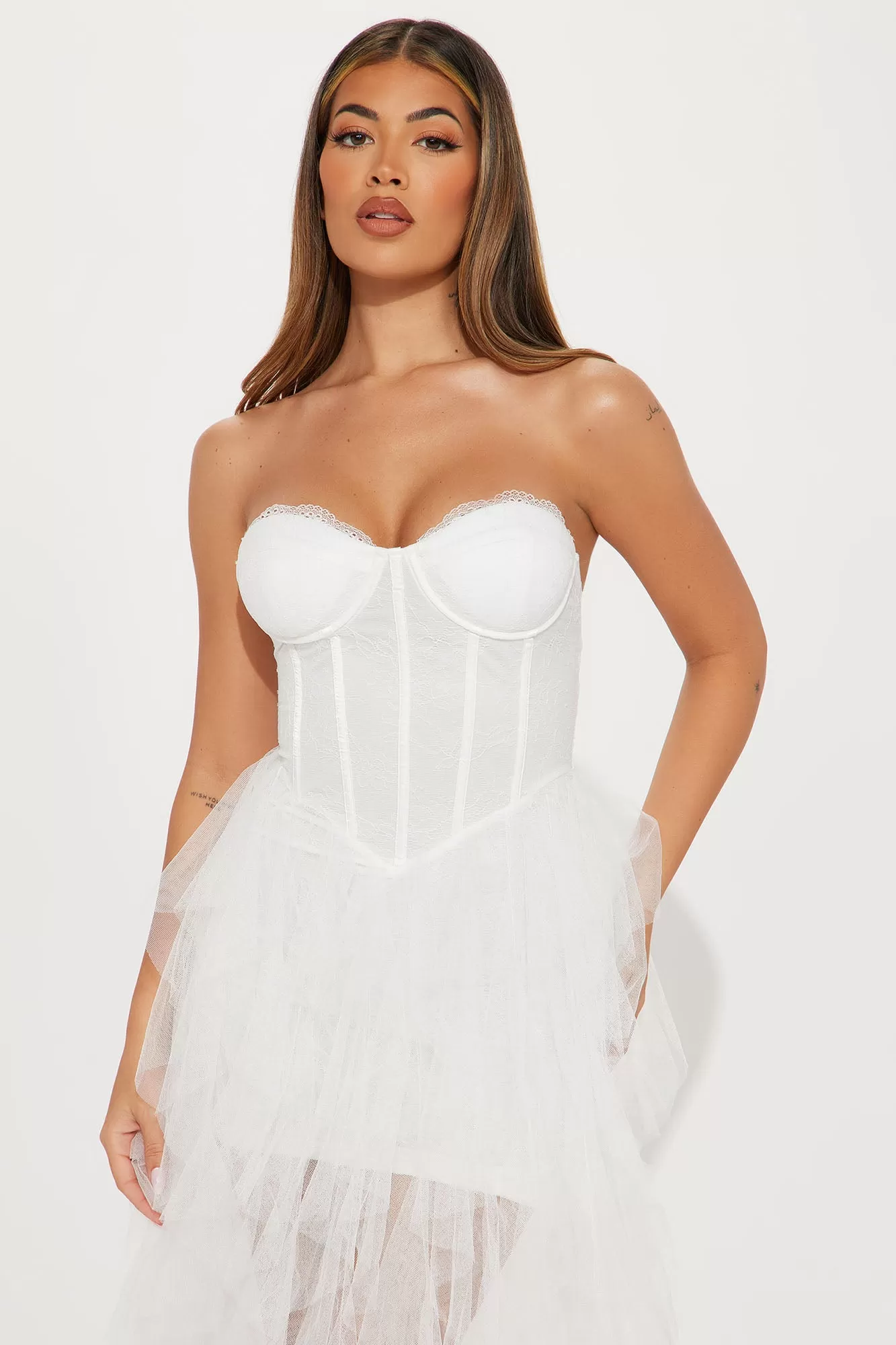 Lucy Tulle Gown - White