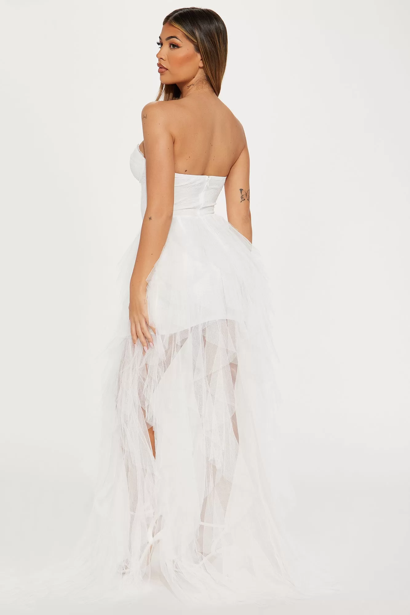 Lucy Tulle Gown - White