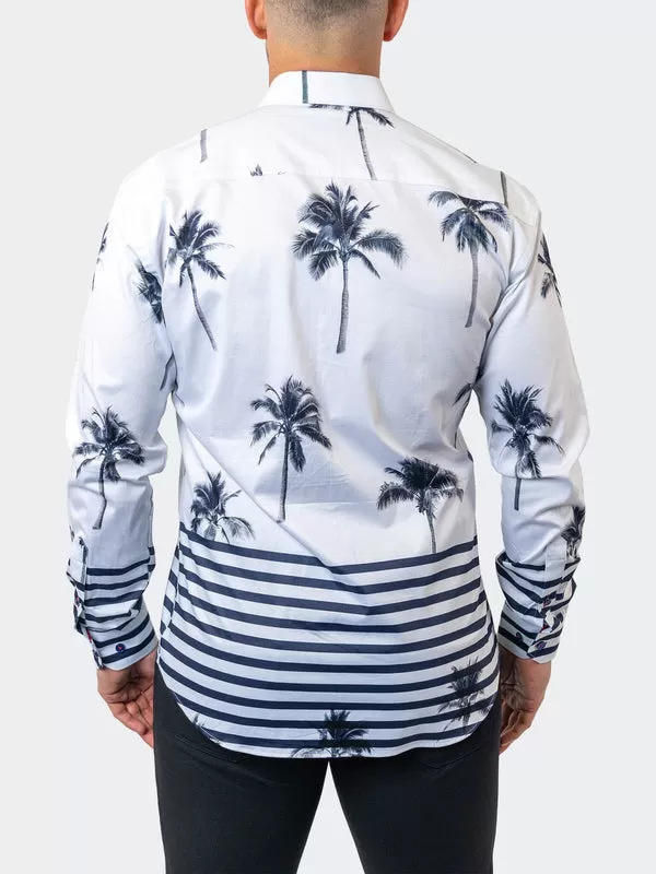 Maceoo Stretch Shirt | Fibonacci NuitPalm White