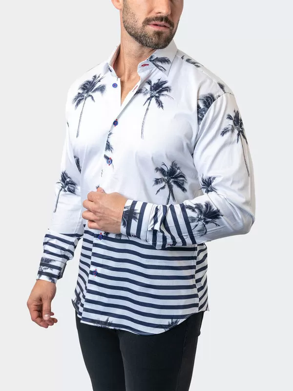 Maceoo Stretch Shirt | Fibonacci NuitPalm White