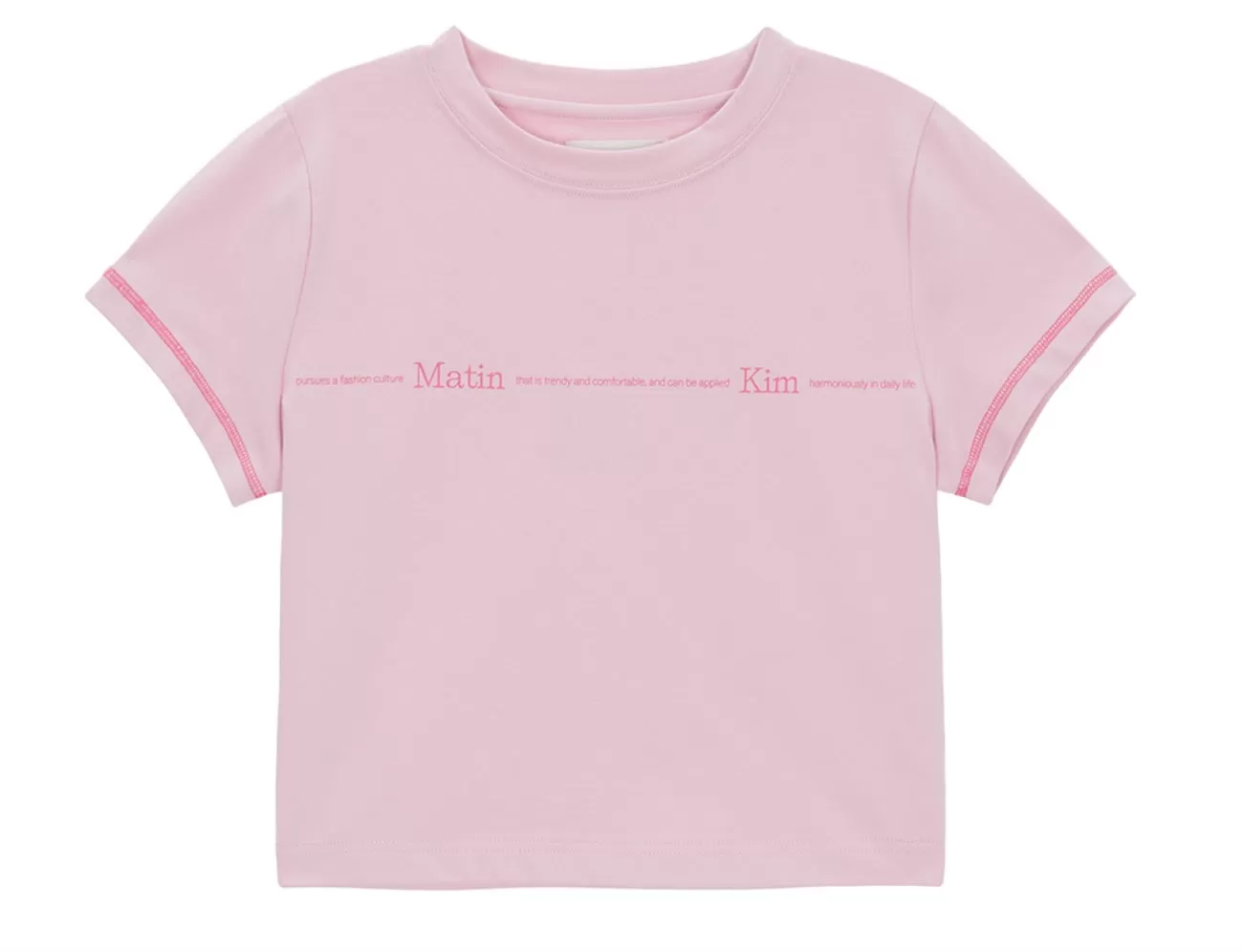 MATIN SMALL LINE LOGO STITCH CROP TOP