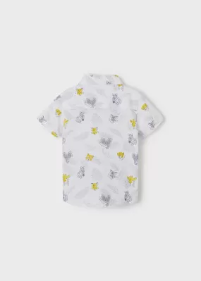 Mayoral Baby Short Sleeve Dress Shirt w/Print_ White 1115-95