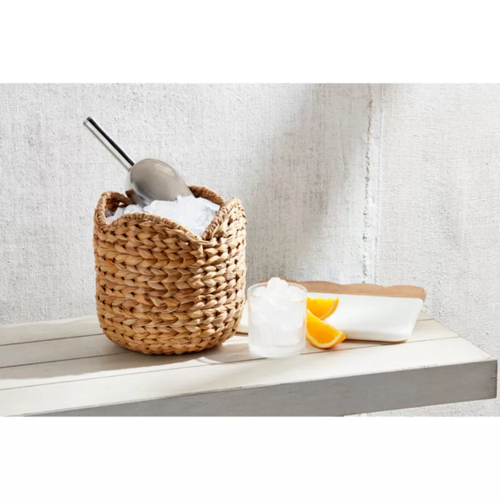 Mud Pie Woven Scallop Ice Bucket Set