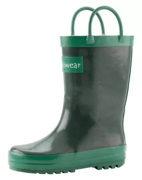 Nature Green Loop Handle Rubber Rain Boot