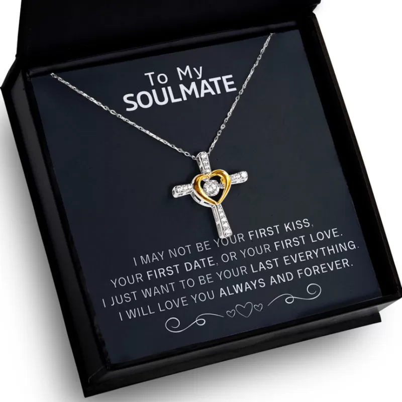 Necklace With Two Tone Embrace Cross