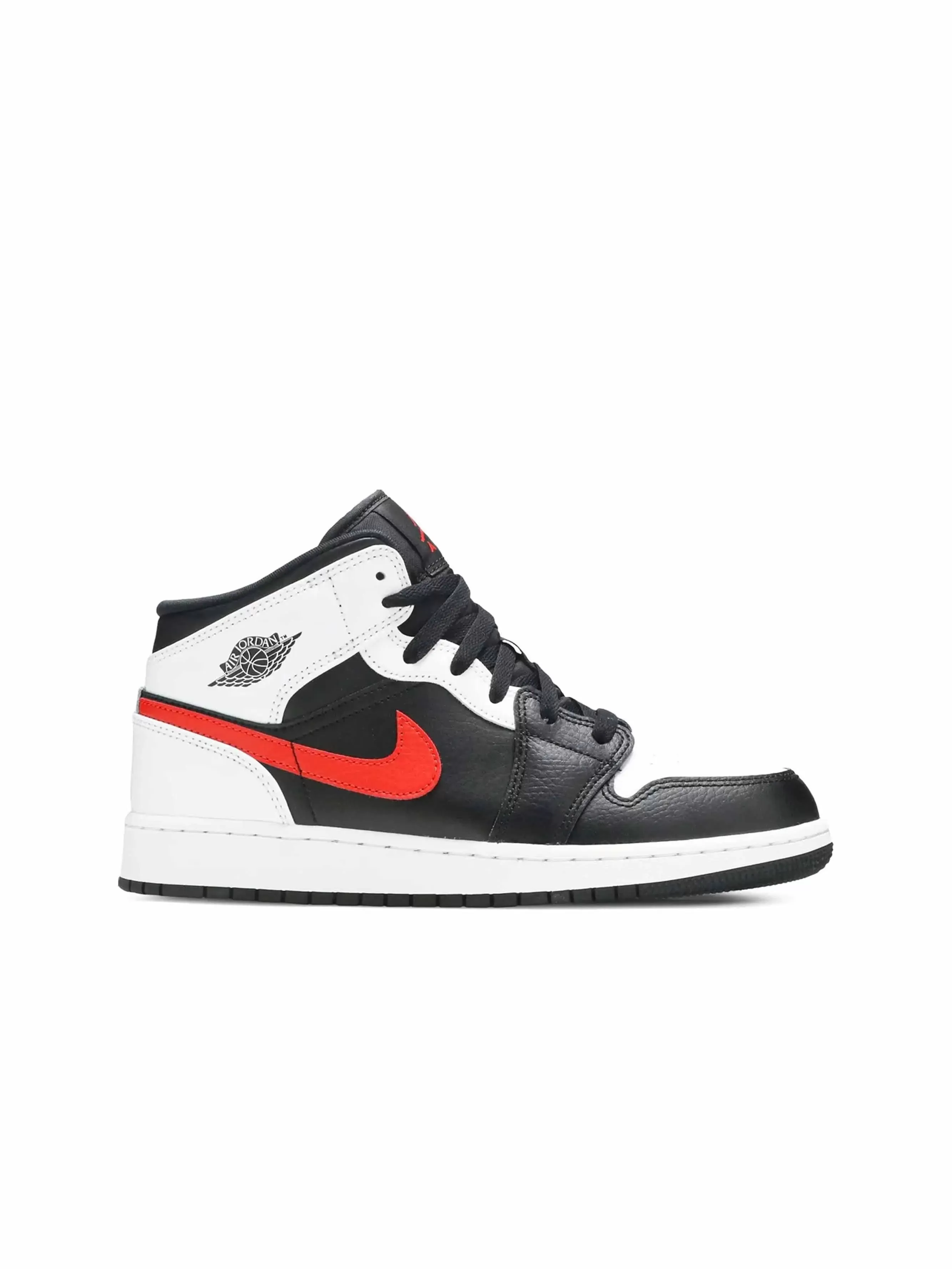 Nike Air Jordan 1 Mid White Black Chile Red (GS)