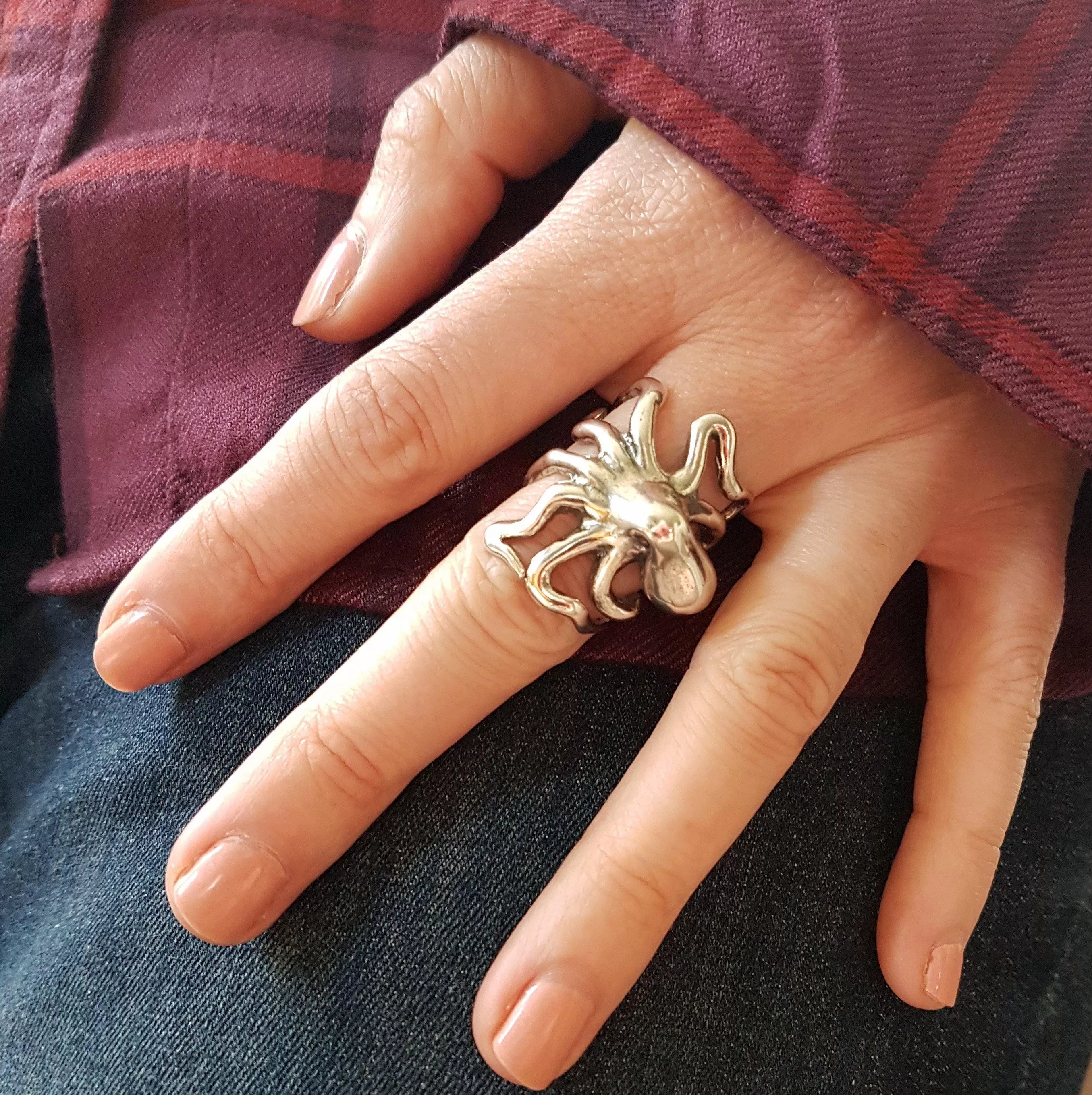 Octopus Ring - Solid Sterling Silver