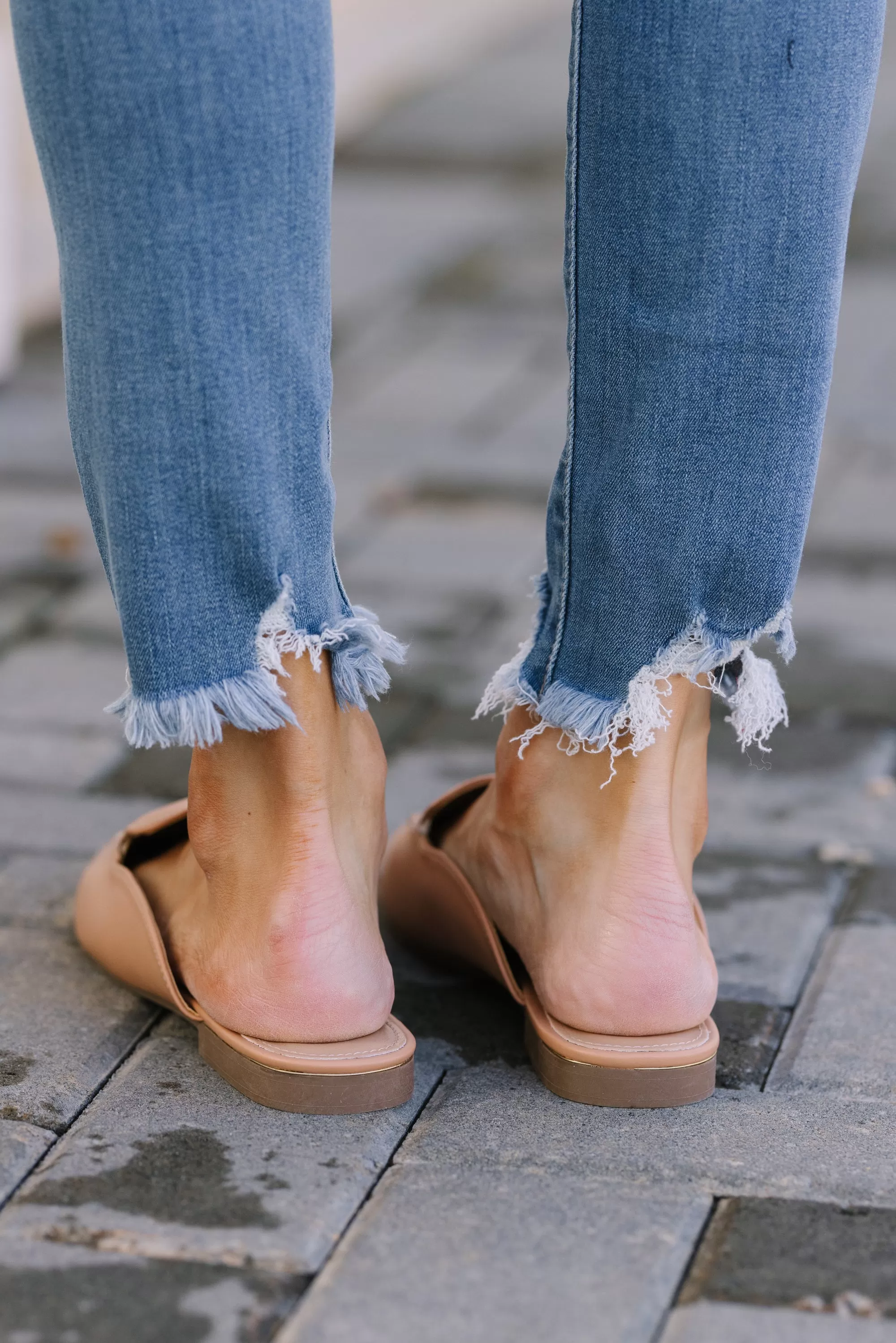 Official Business Beige Brown Flat Mules