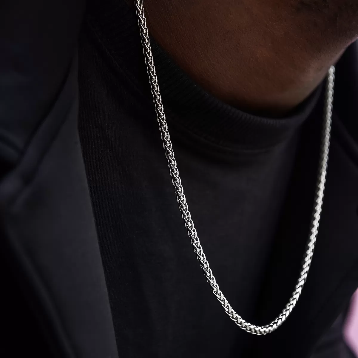 Palm Chain in White Gold- 4mm