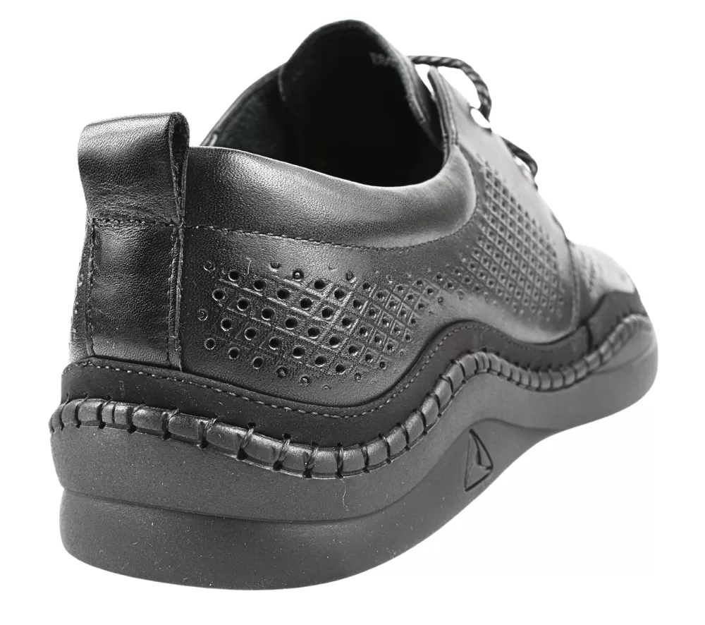 Pantofi casual, barbati, OTTER, E640004A negru, piele naturala