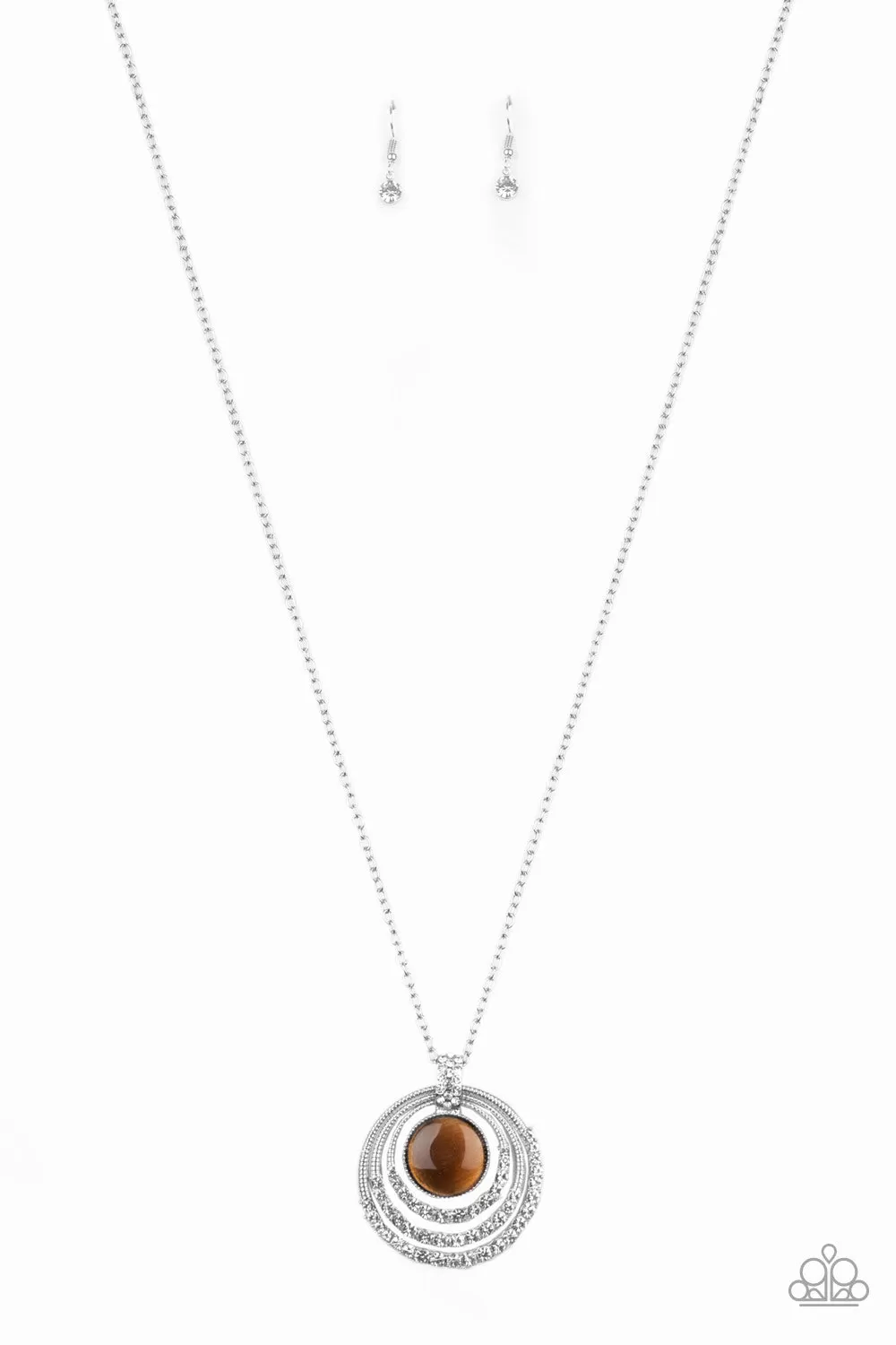 Paparazzi A Diamond A Day - Brown Cat's Eye Stone Necklace