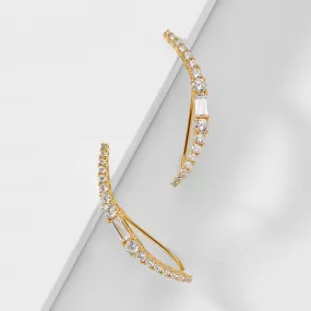 PAVE THE WAY CLUSTER CLIMBER EARRINGS