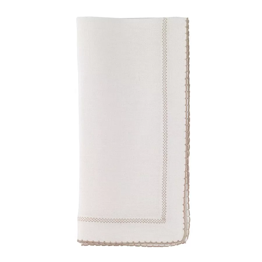 Picot Linen Napkin Set - (three colors)