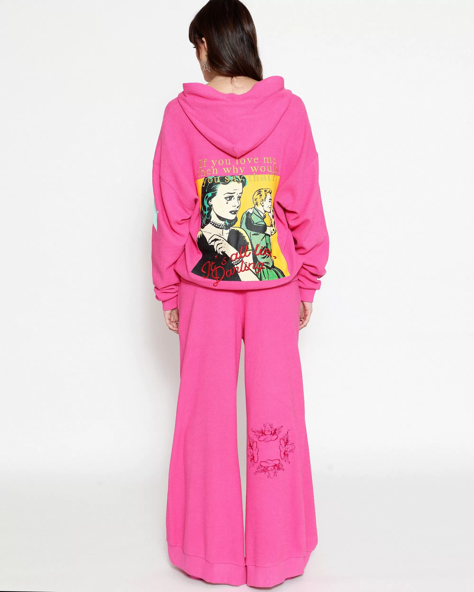 Pink Don’t Say It Darling Harley Zip-Up Hoodie