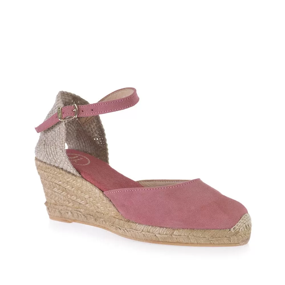 Plain Suede Leather Wedge Espadrille for Women - Lloret-5