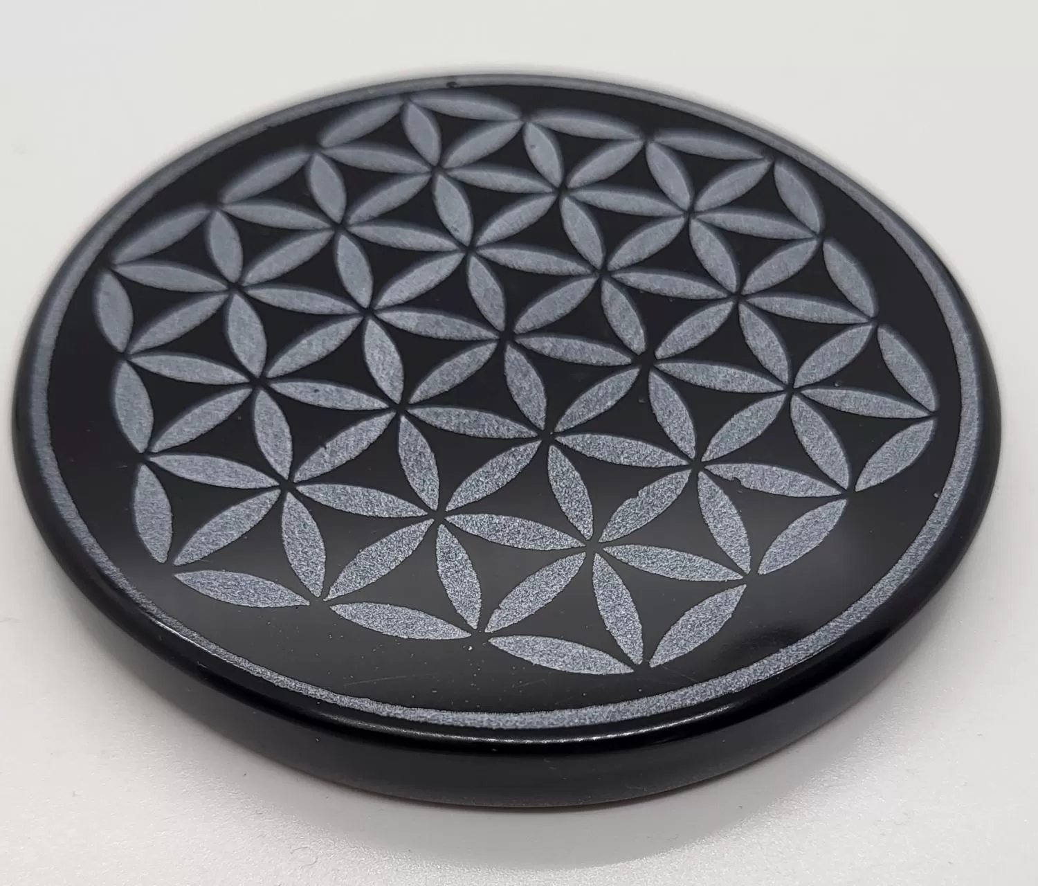 Plate, Obsidian Flower of Life 3