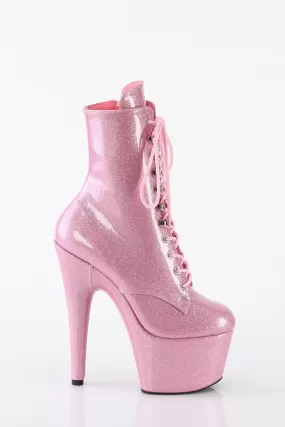 Pleaser USA Adore-1020GP 7inch Pleaser Boots - Baby Pink Glitter