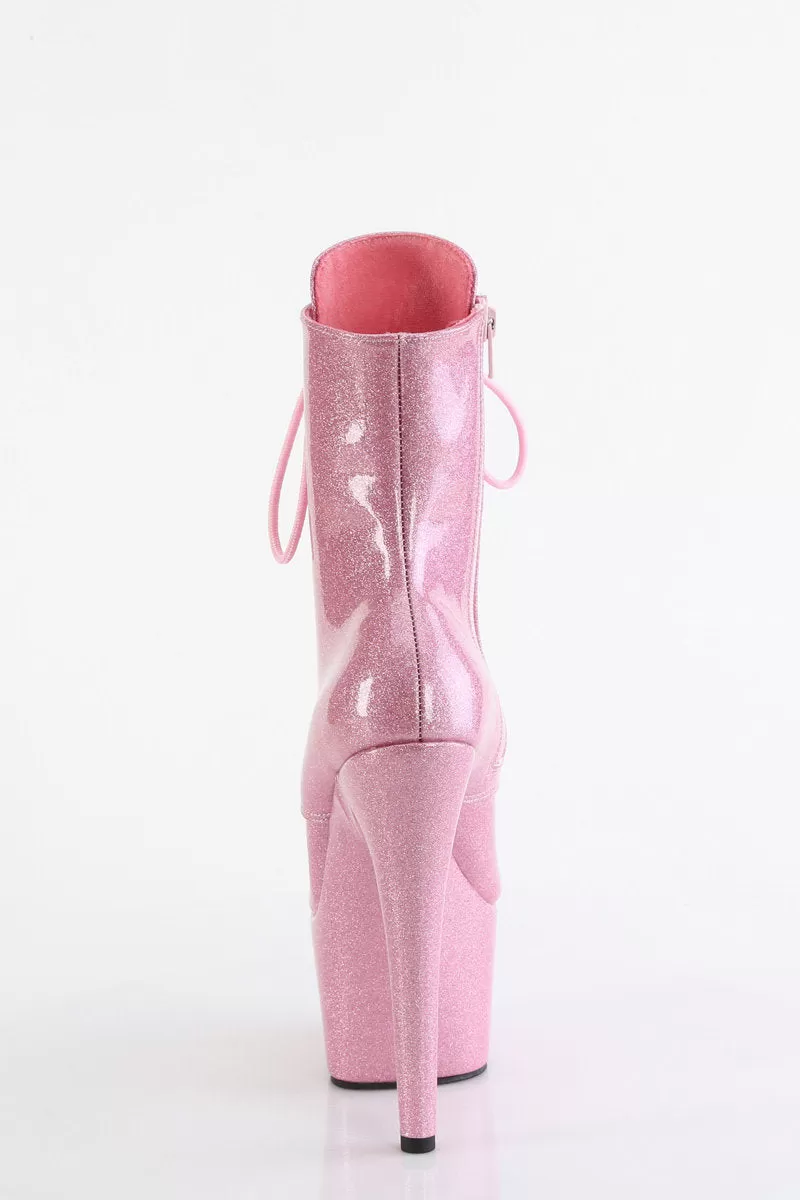 Pleaser USA Adore-1020GP 7inch Pleaser Boots - Baby Pink Glitter