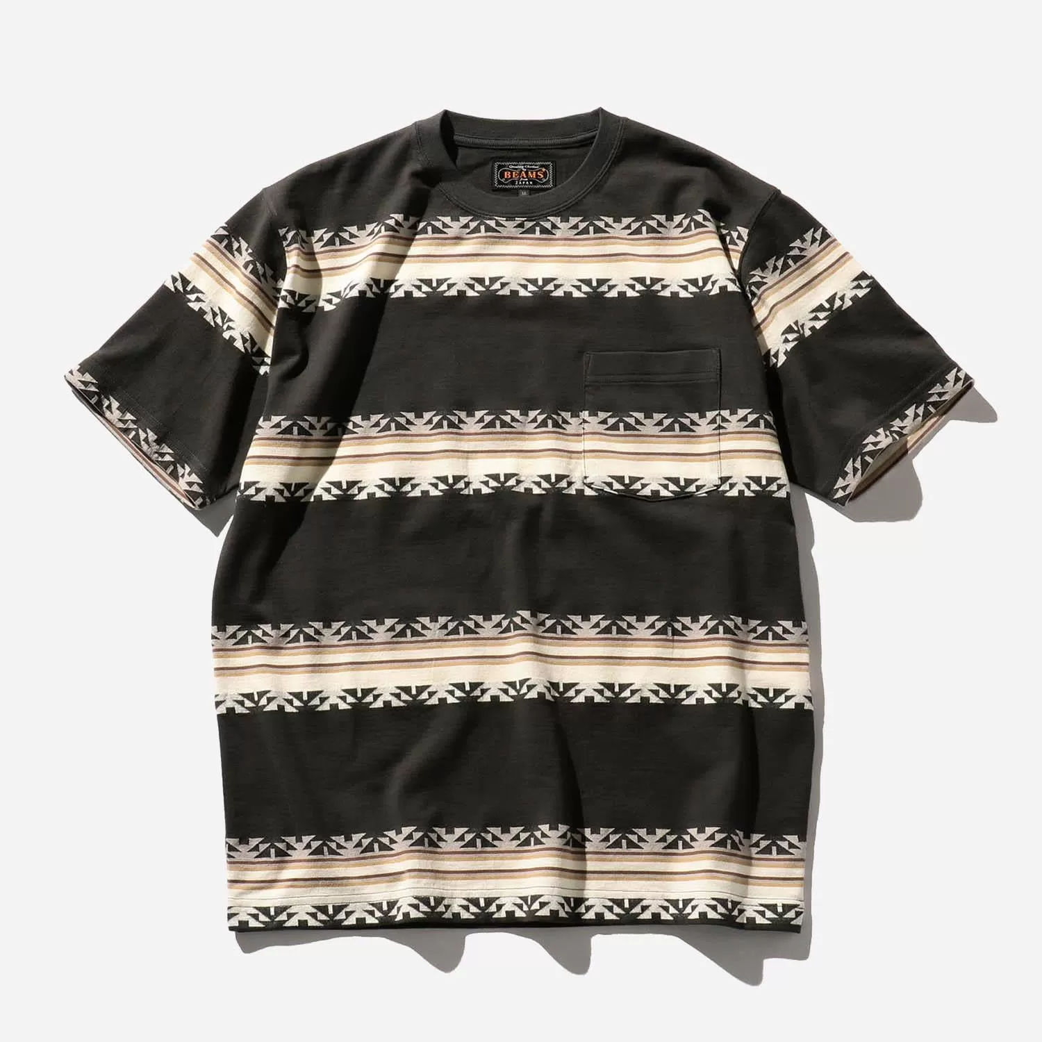 Pocket Tee Jacquard Stripe - Charcoal