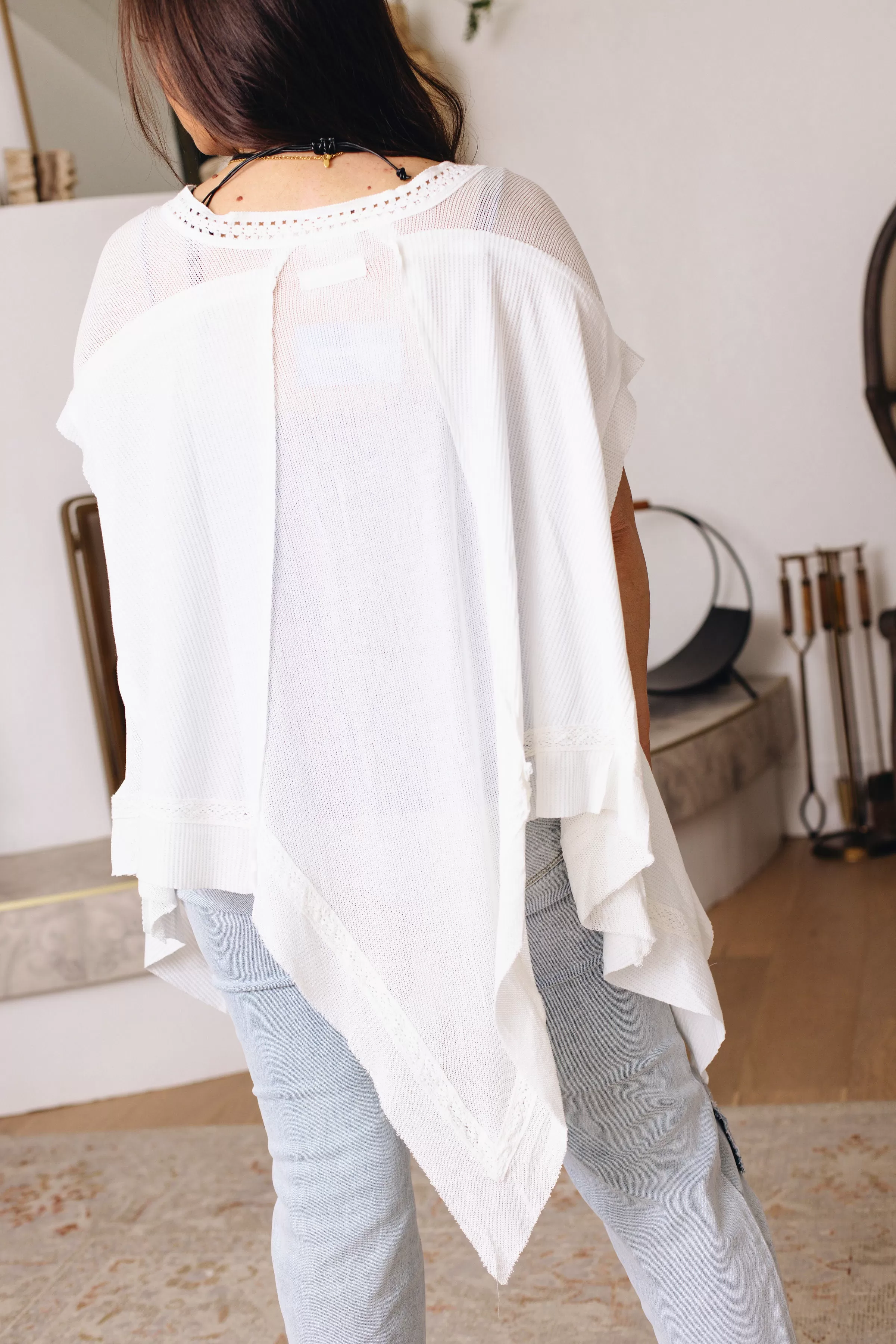 Pol - Oversize Sleeveless Lace Knit Open Cardigan (S-L)