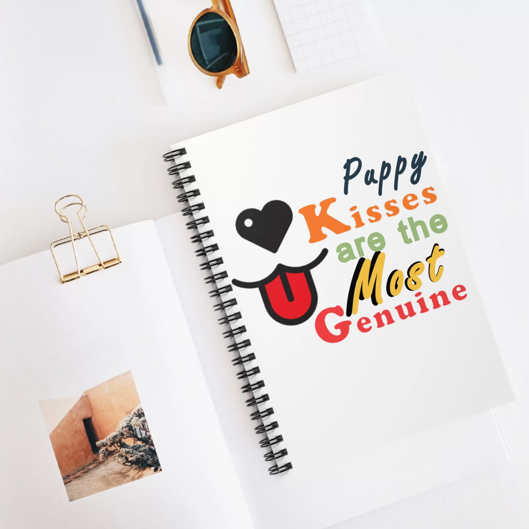 Puppy Kisses Are The Most Genuine Spiral Lined Notebook