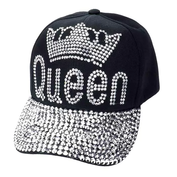 Queen Blinged Stud Denim Cap