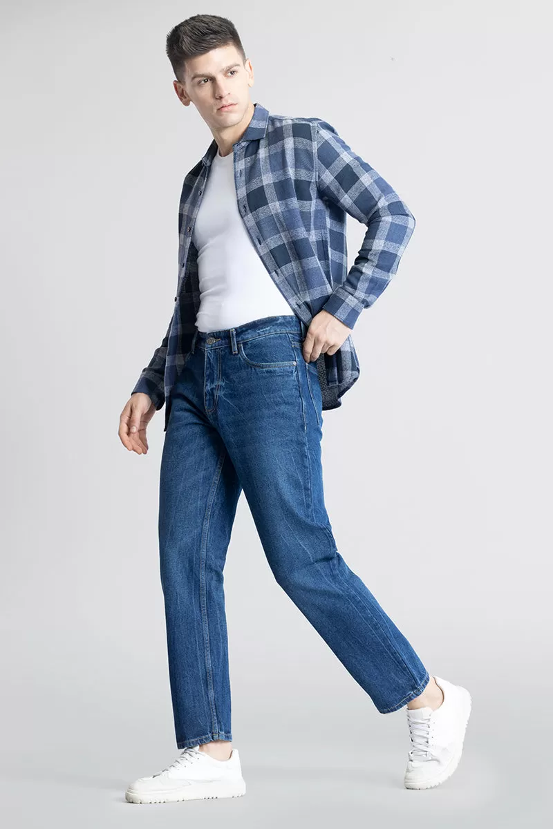 Refined Indigo Blue Relaxed Fit Jeans