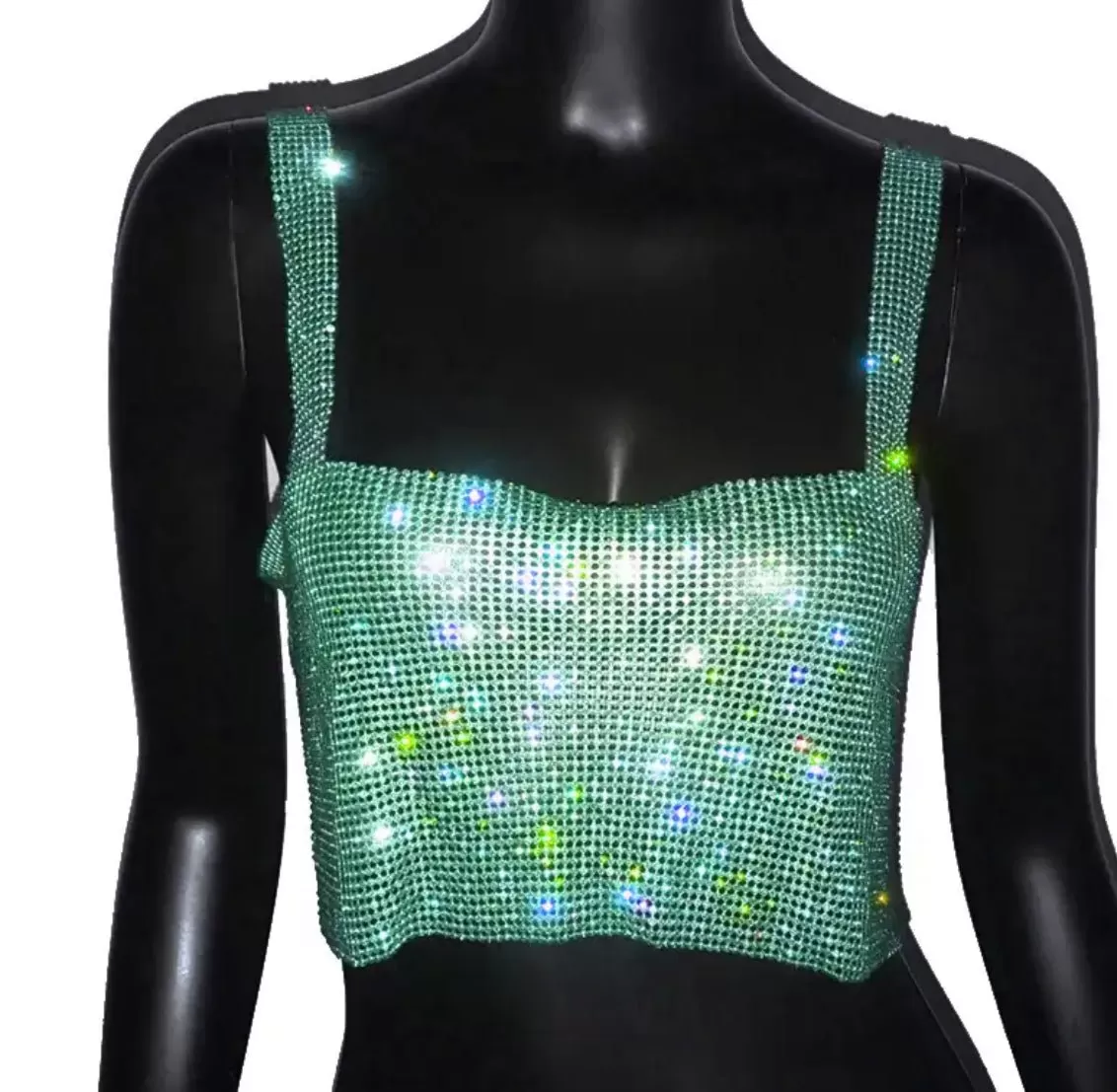 Rhinestone crop tank