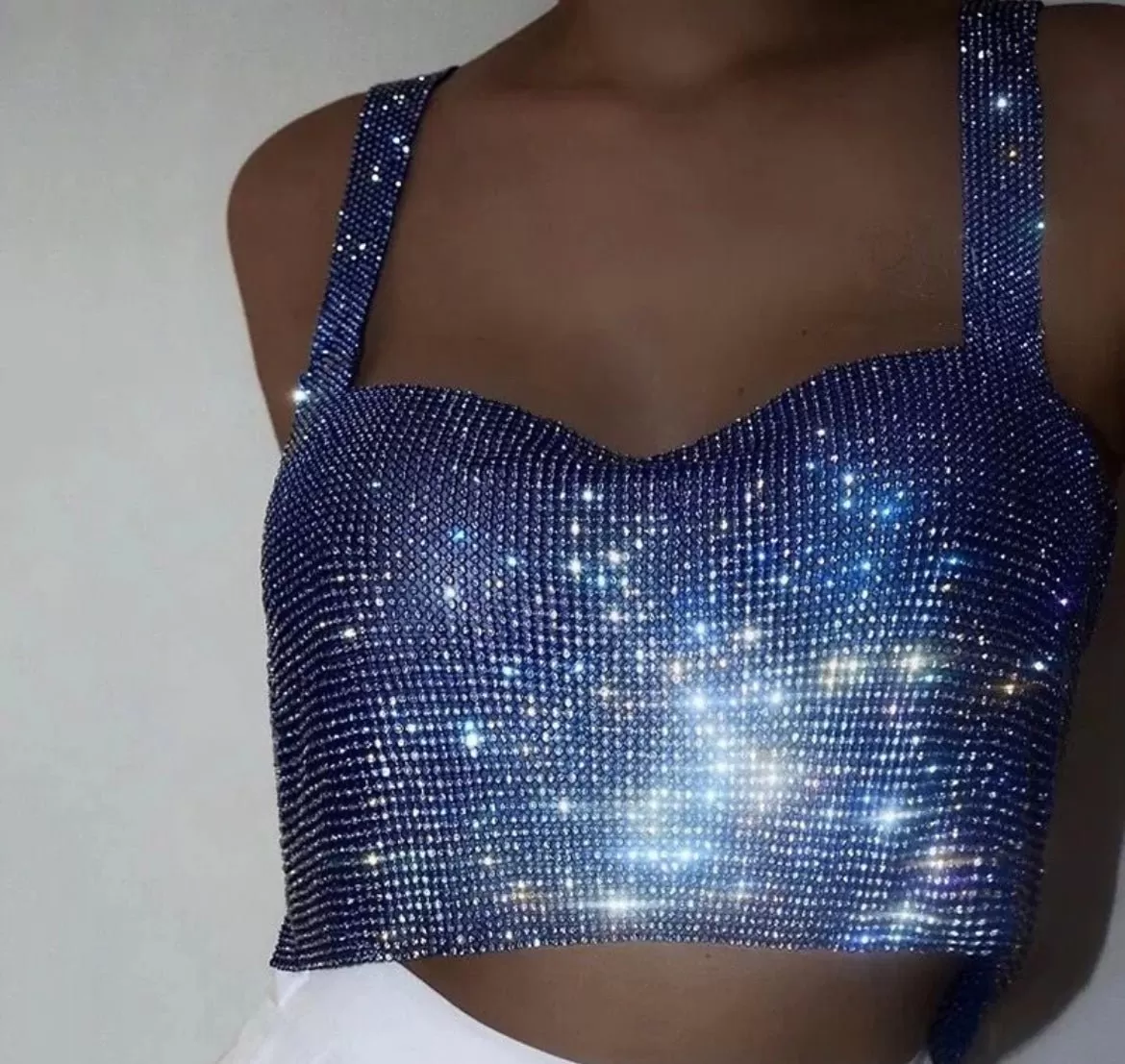 Rhinestone crop tank