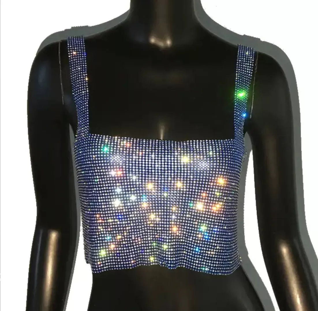 Rhinestone crop tank