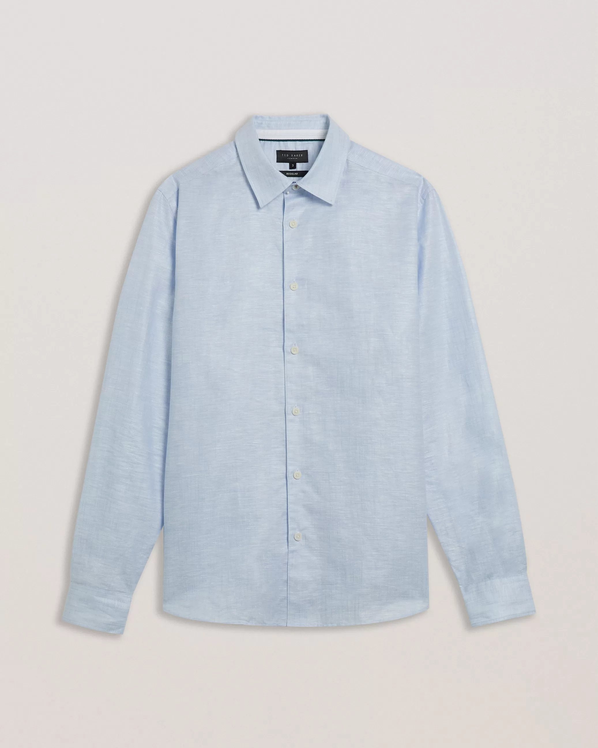 Romeos Ls Linen Shirt Lt-Blue