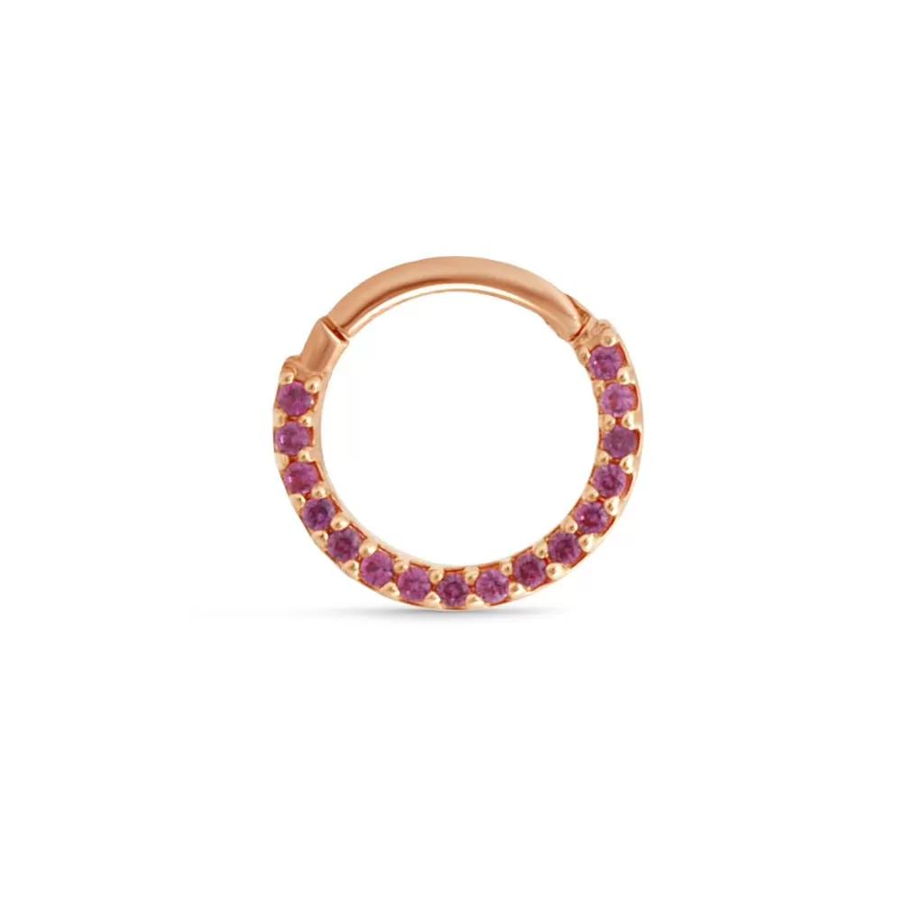 Ruby Studded Clicker Hoop