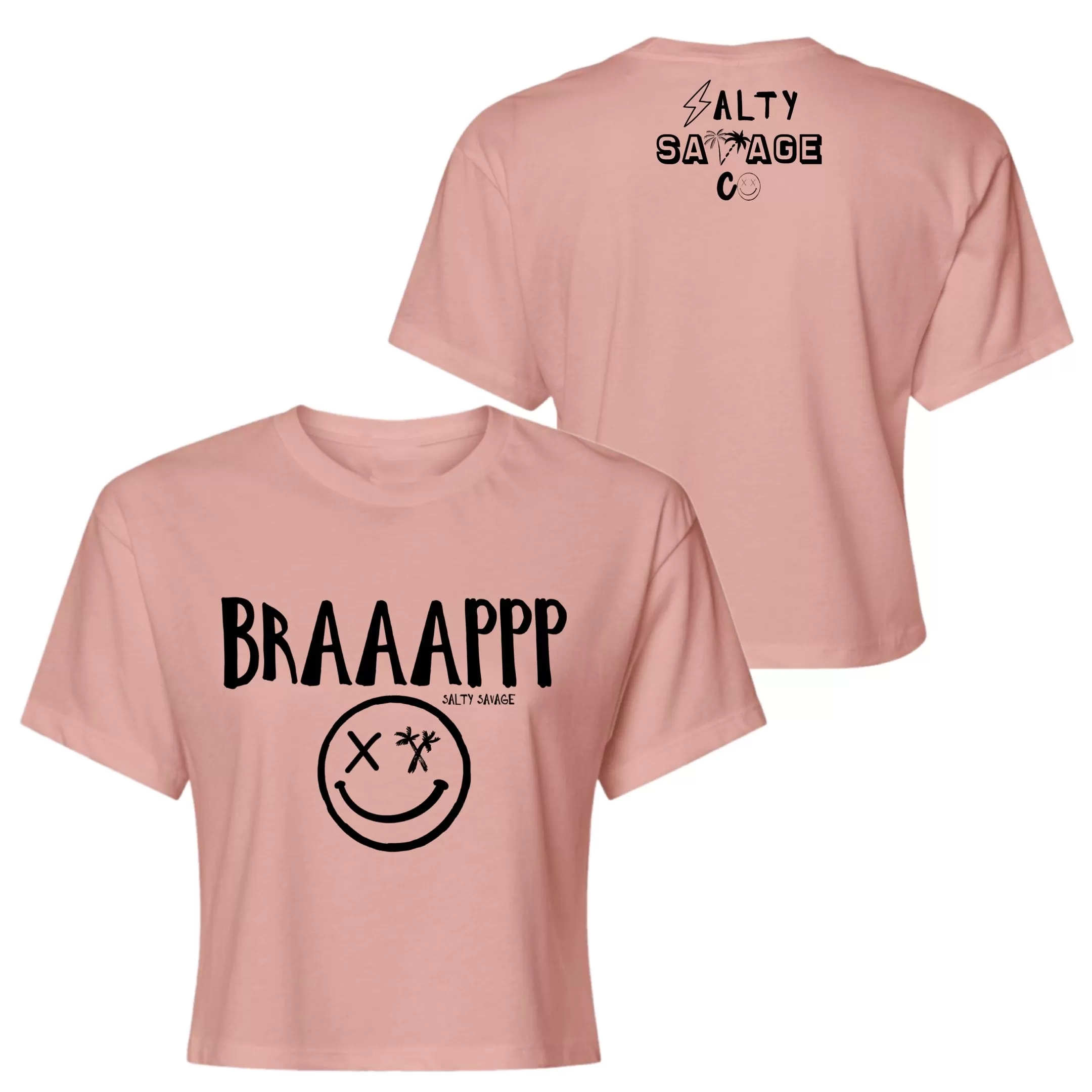 Salty Savage Ladies "BRAAAPPP" Performance Crop Tee