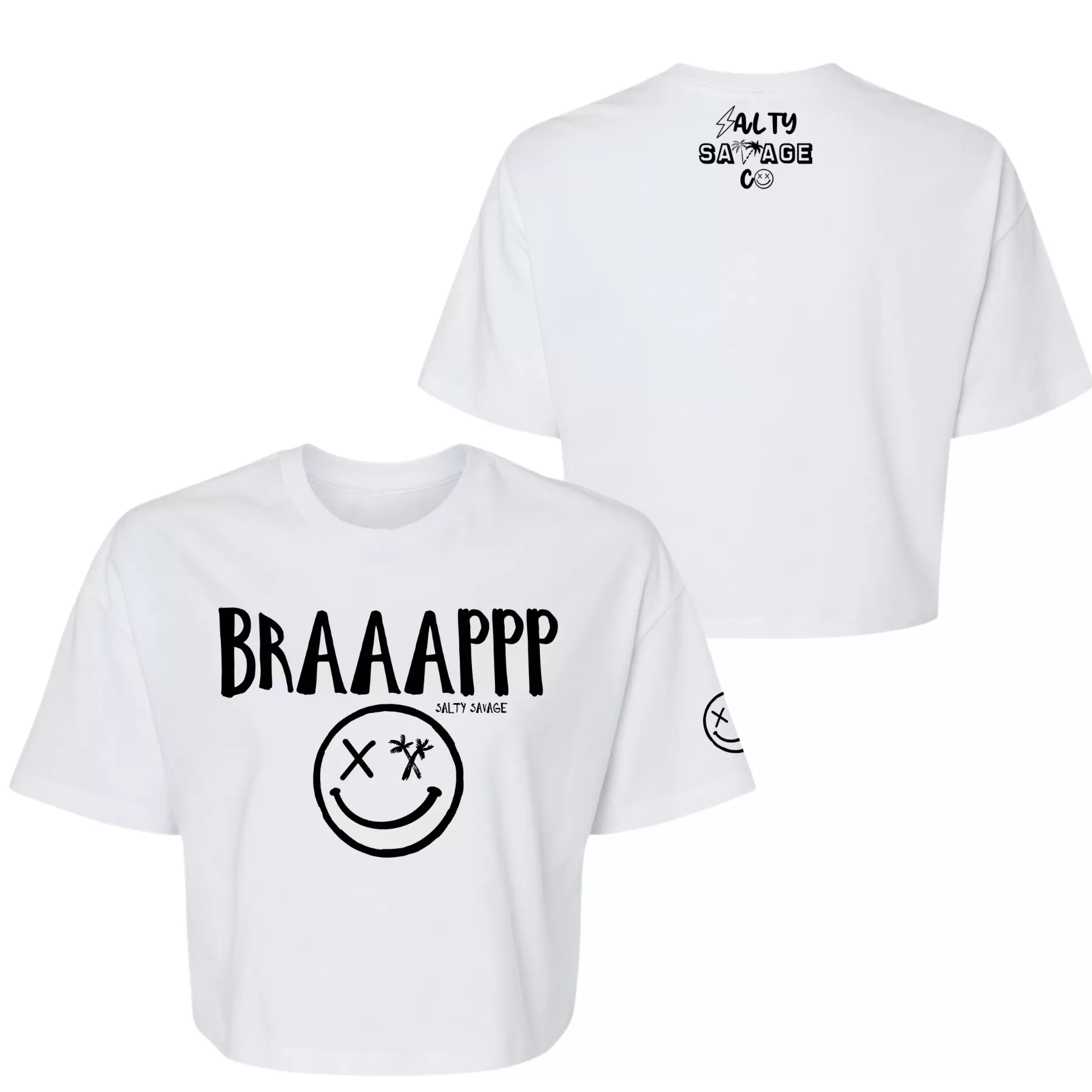 Salty Savage Ladies "BRAAAPPP" Performance Crop Tee