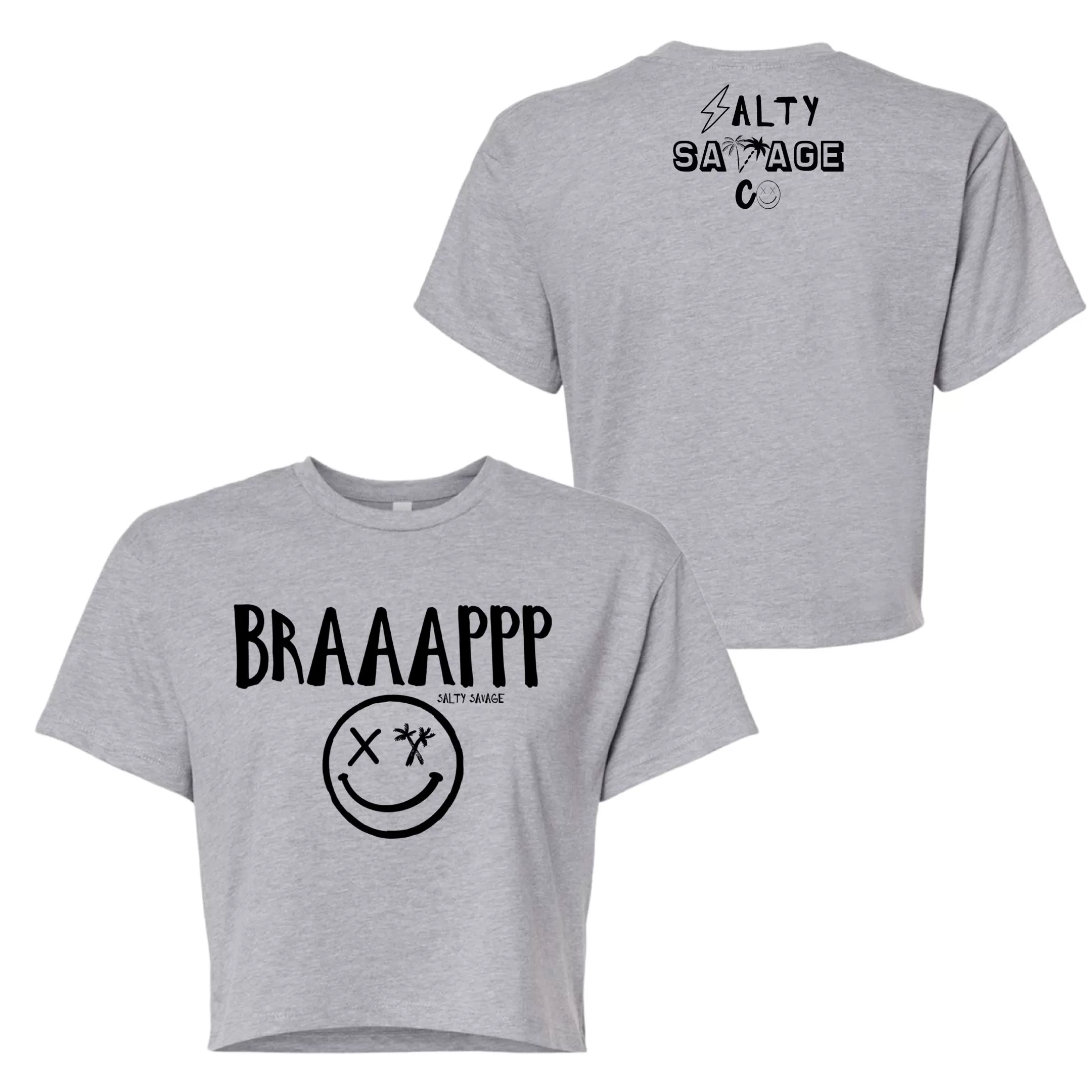 Salty Savage Ladies "BRAAAPPP" Performance Crop Tee