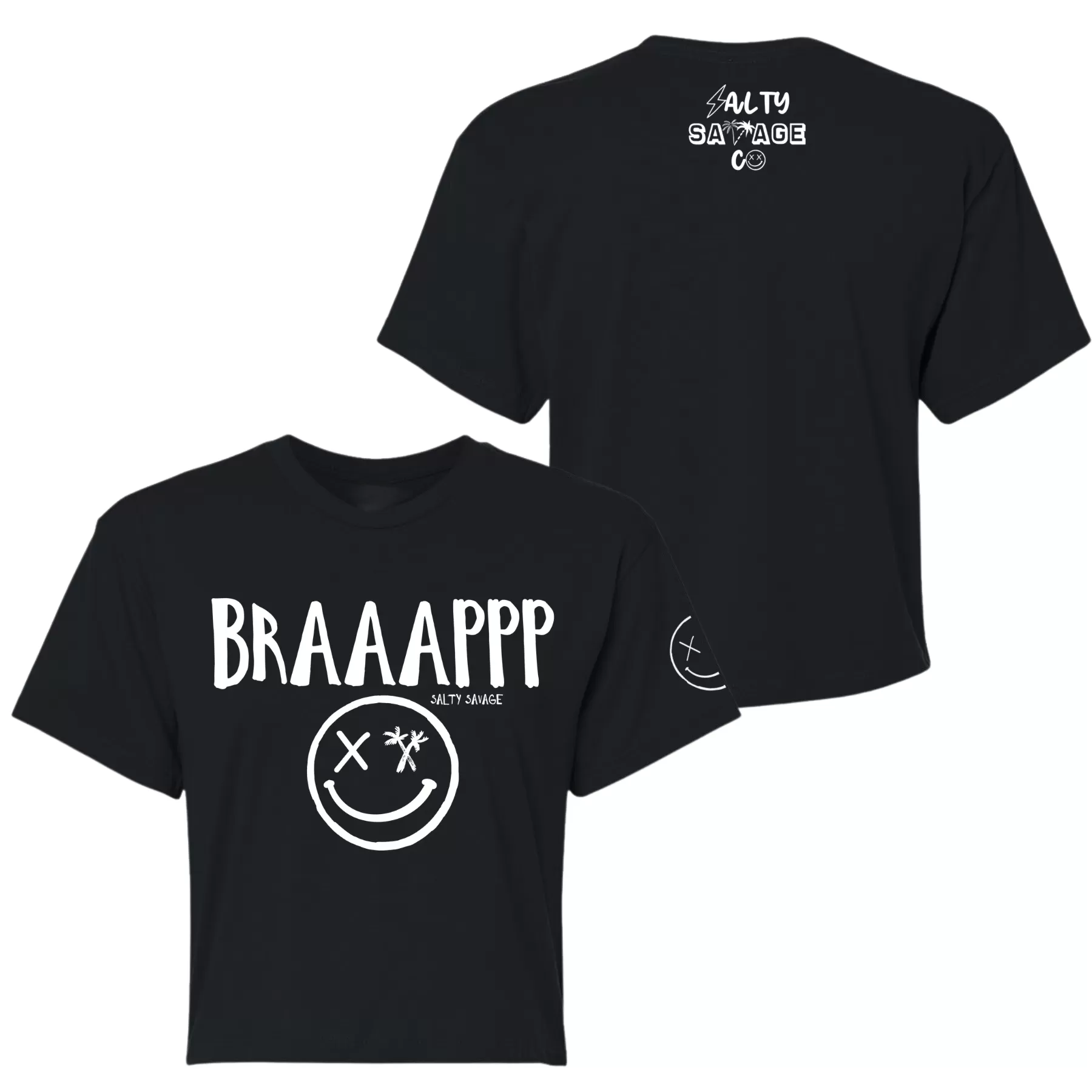 Salty Savage Ladies "BRAAAPPP" Performance Crop Tee