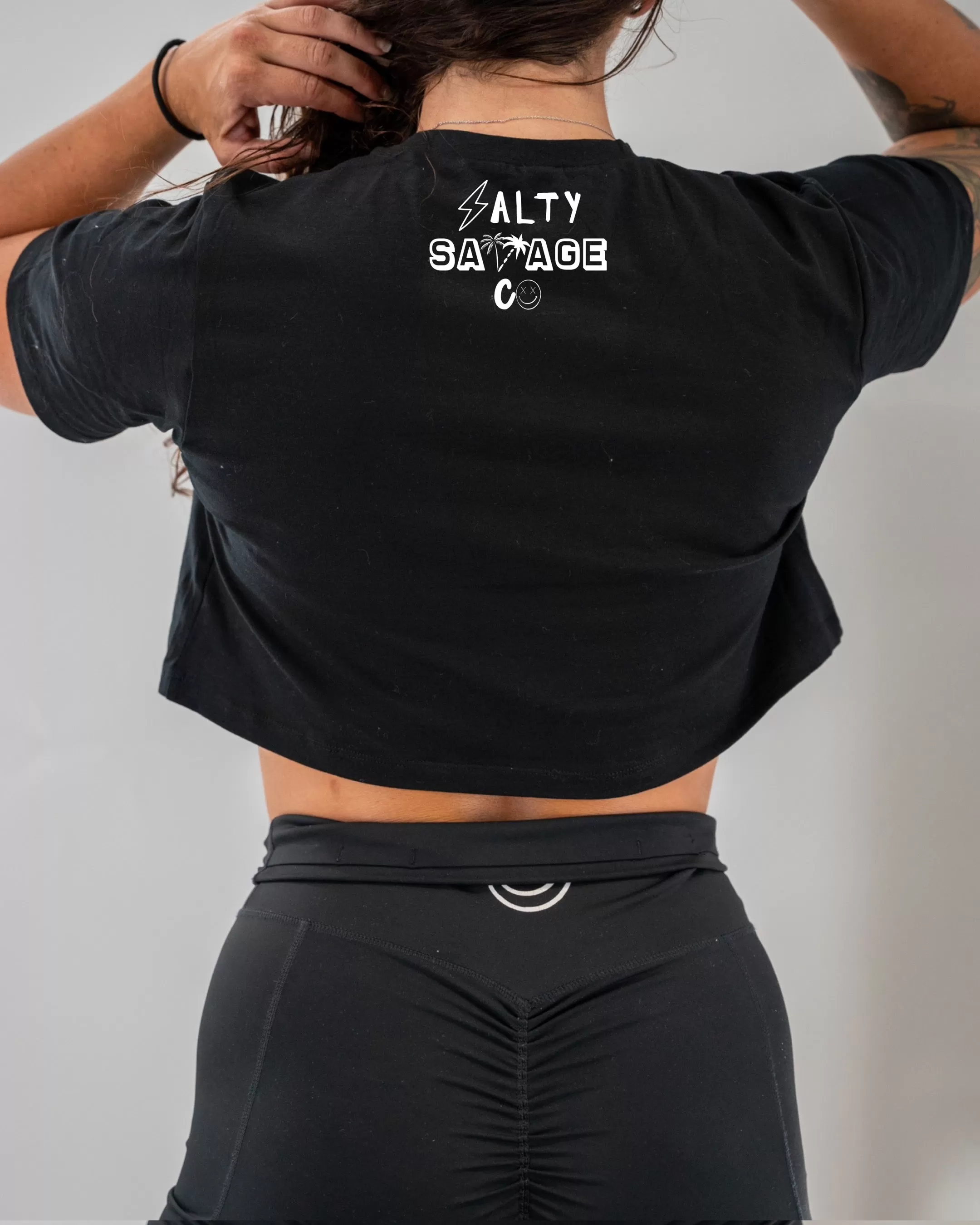 Salty Savage Ladies "BRAAAPPP" Performance Crop Tee