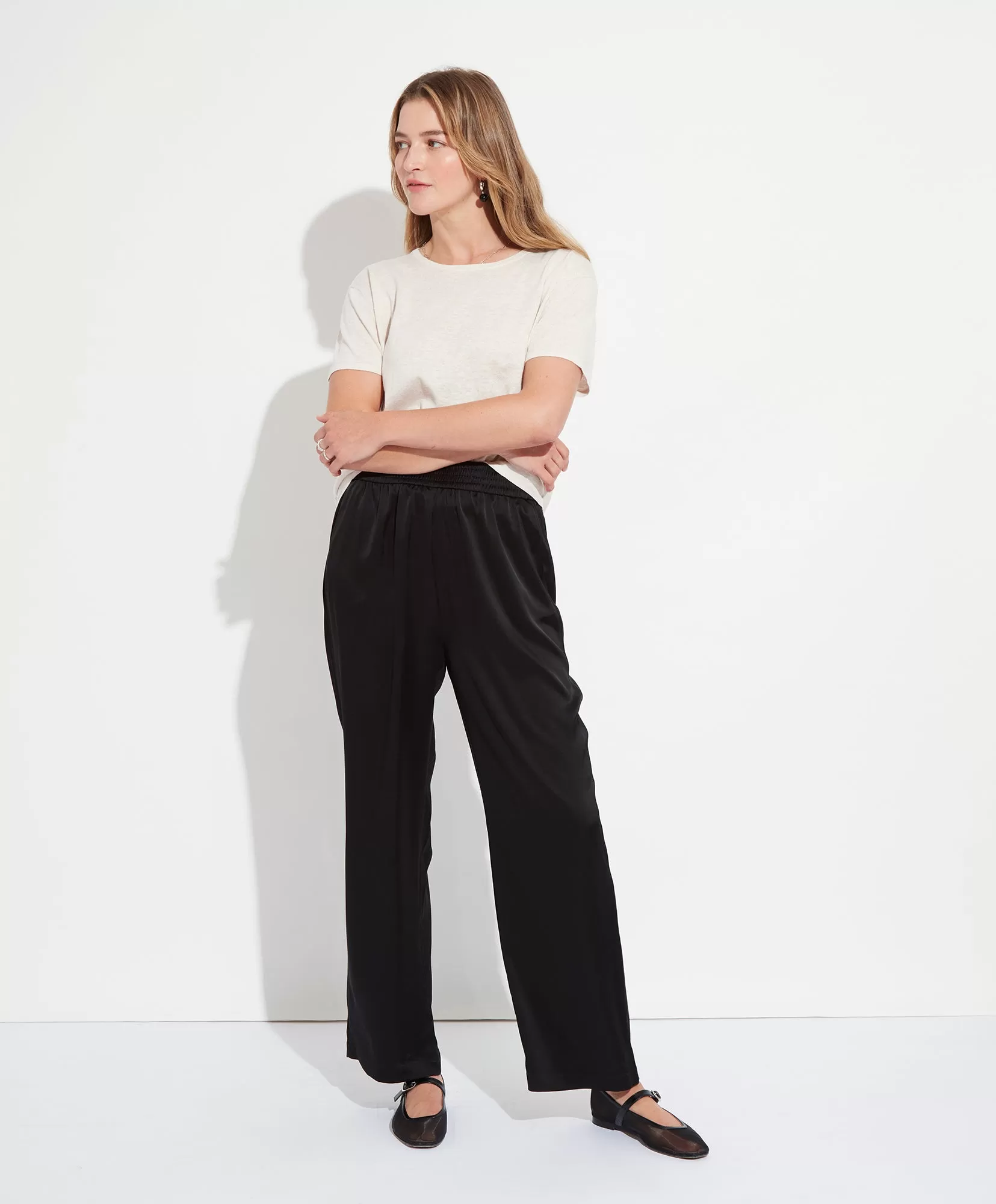 Satin Pull-On Pant