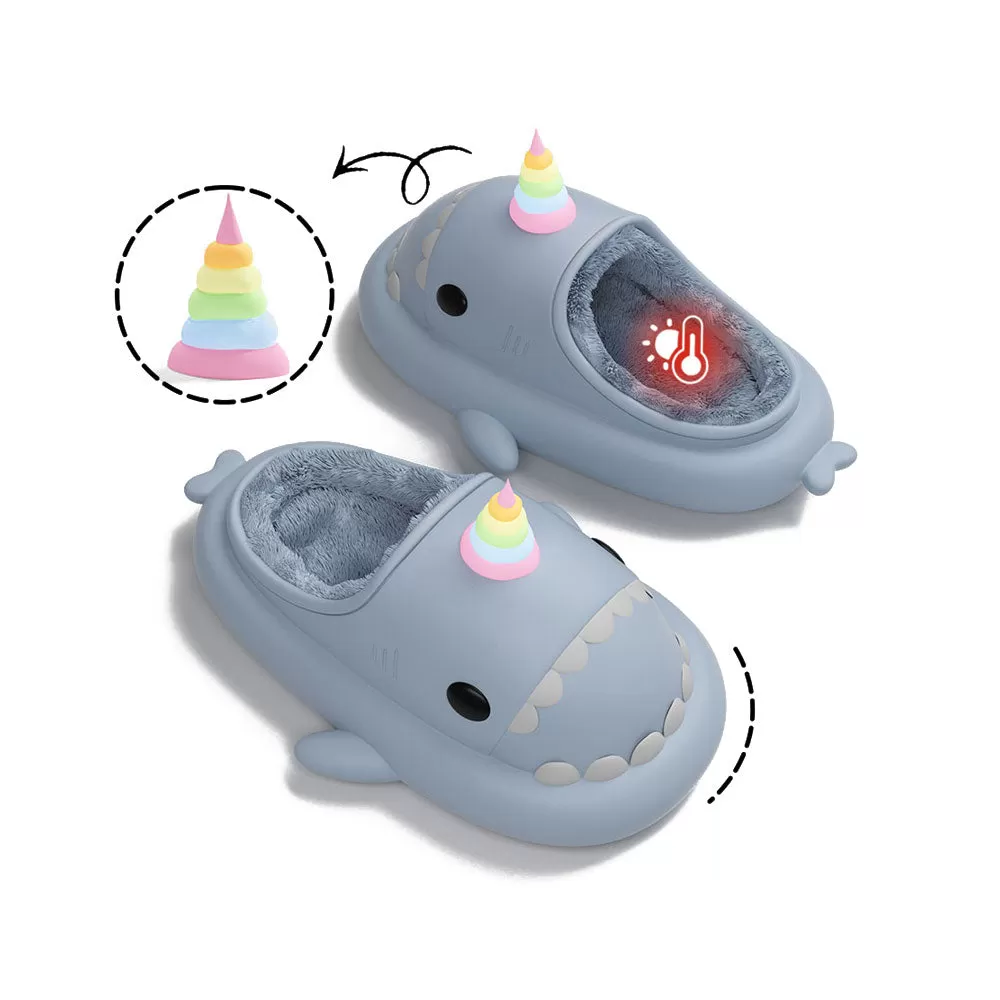 Sharkicks Basic - Winter Unicorn Heel-open Shark Slippers