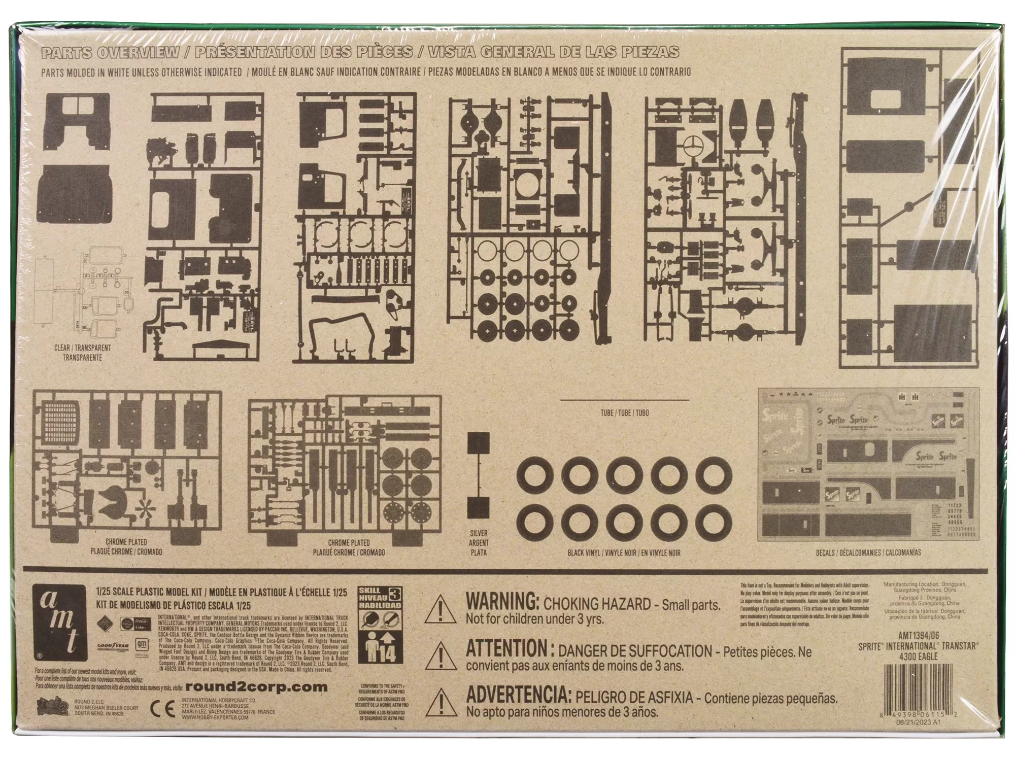 Skill 3 Model Kit International Transtar 4300 Eagle Truck Tractor Sprite 1/25 Scale Model by AMT