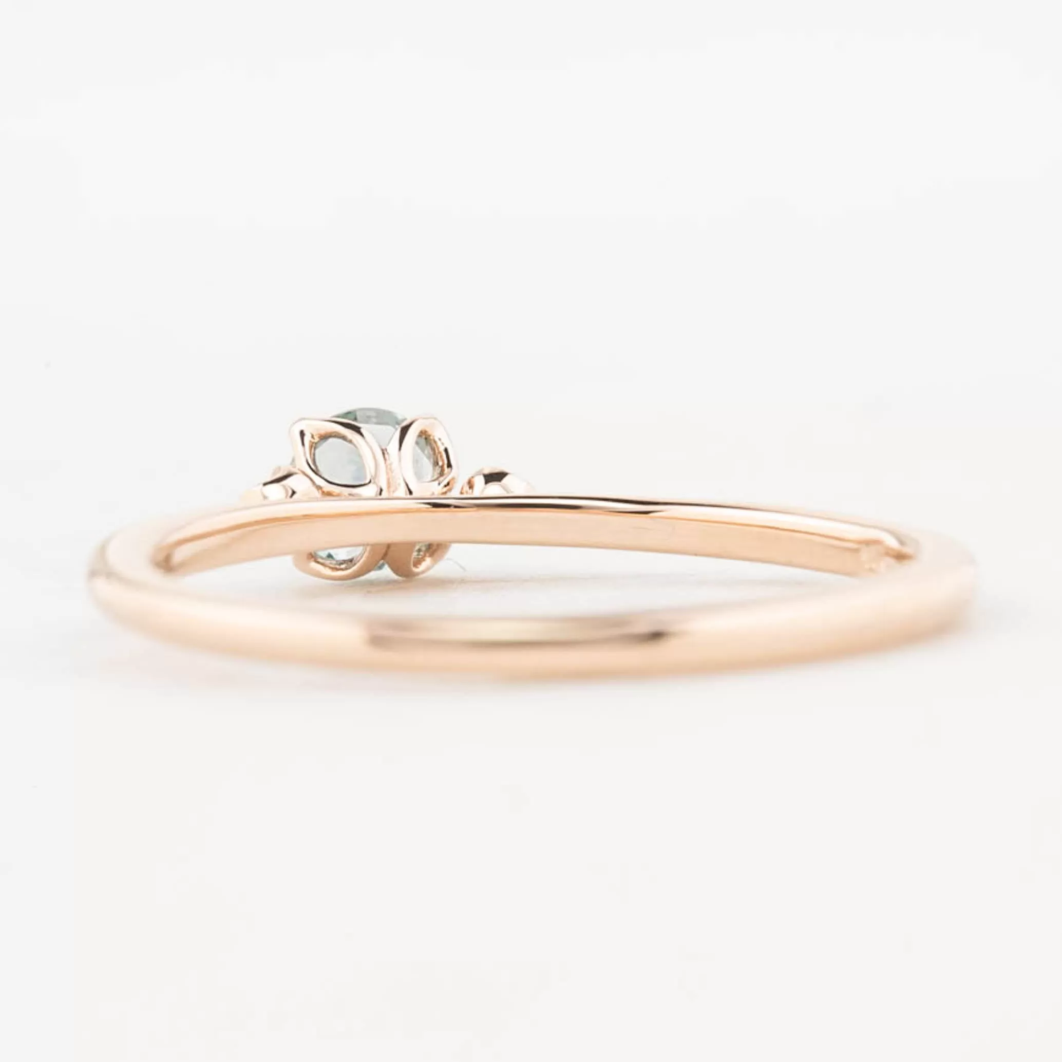 Sofia Ring 4mm 0.30ct Blue Montana Round Sapphire, 14K Rose Gold