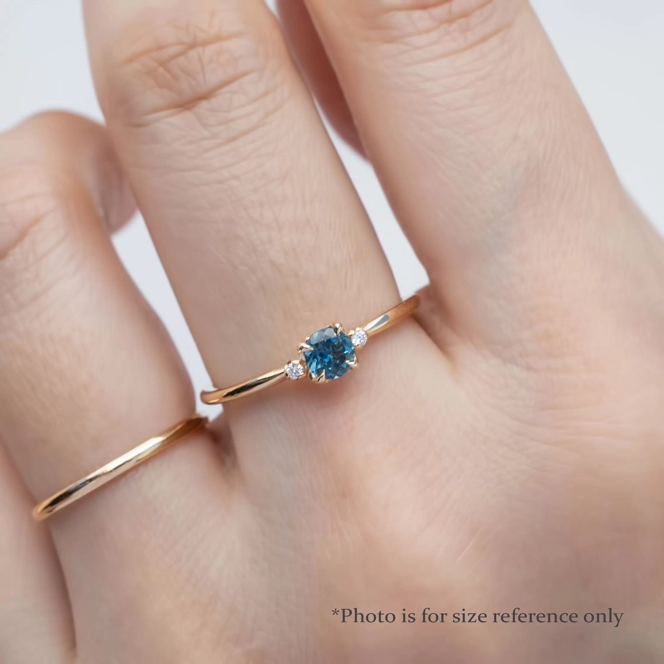 Sofia Ring 4mm 0.30ct Blue Montana Round Sapphire, 14K Rose Gold