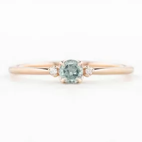 Sofia Ring 4mm 0.30ct Blue Montana Round Sapphire, 14K Rose Gold