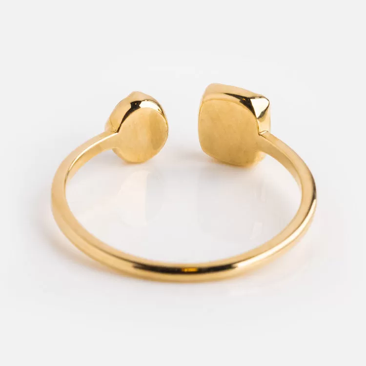 Solid Gold Open Front Ring for Protection