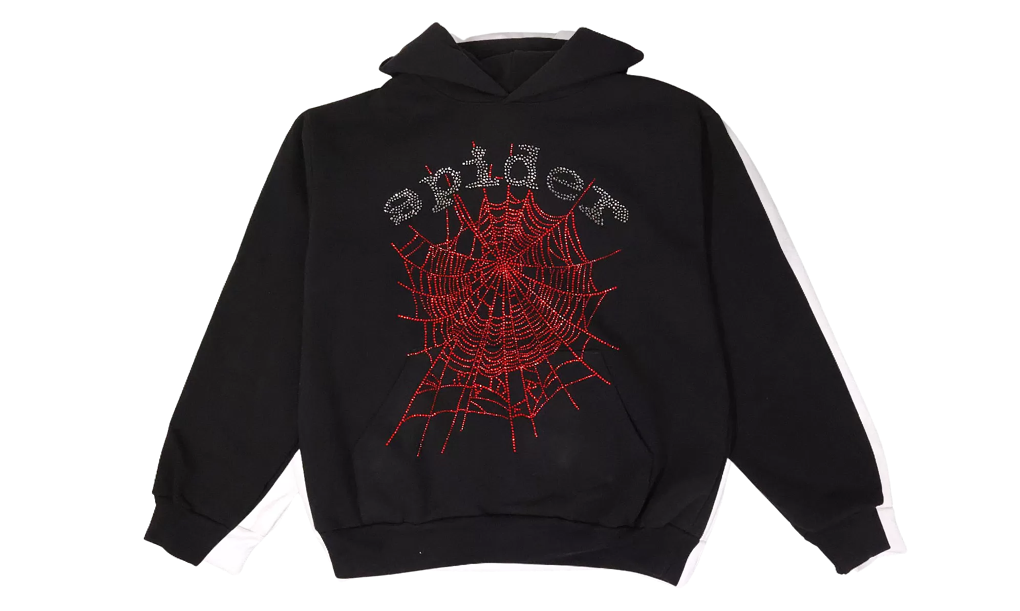 Sp5der OG Rhinestone Logo Hoodie Black