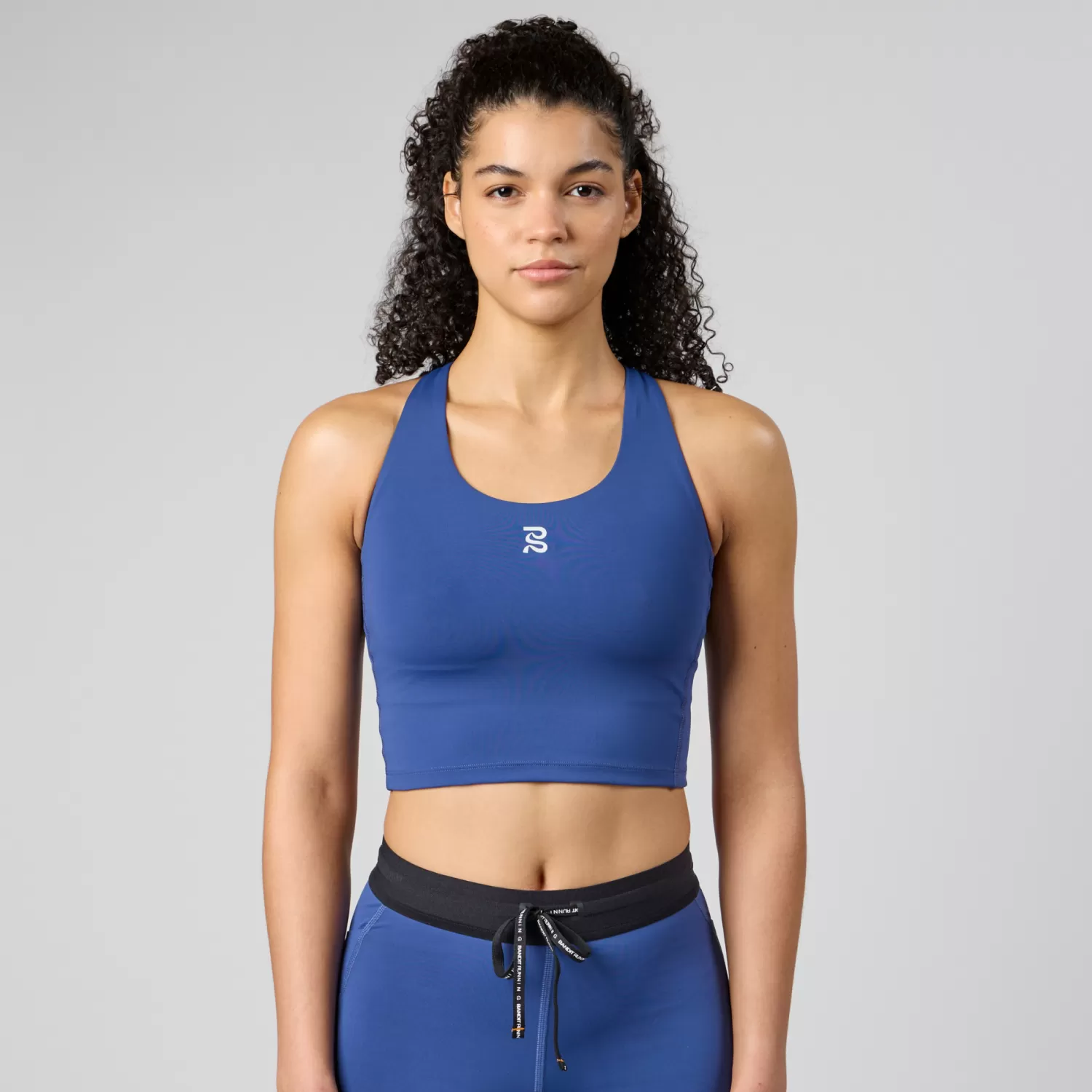 Stamina™ Scoop Neck Race Crop - Space Blue