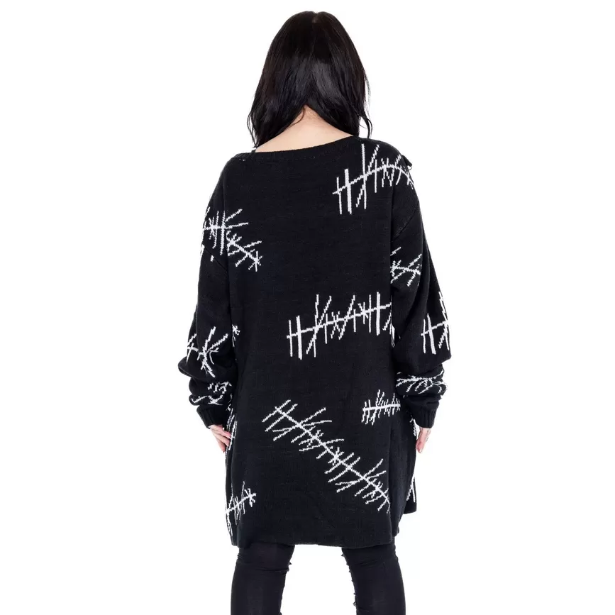 STITCH ME JUMPER - BLACK/WHITE