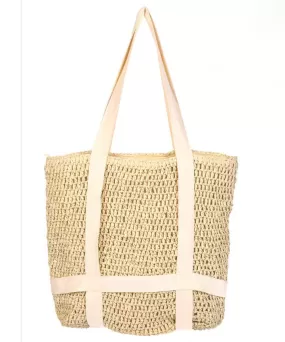 Straw Hat Holder Tote - Beige