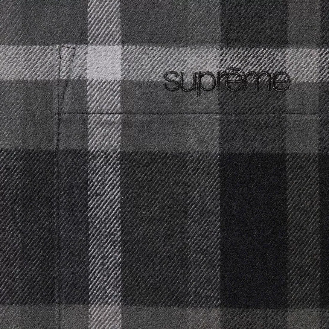 SUPREME PLAID FLANNEL SHIRT-BLACK